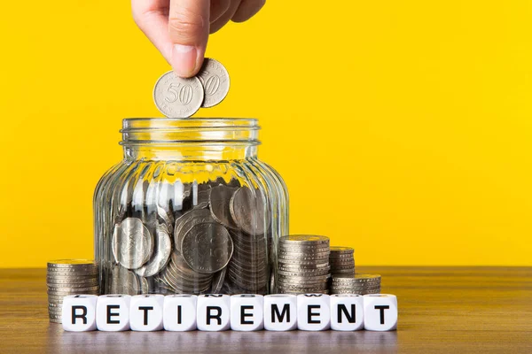 Saving money for retirement plan. Retirement Conceptual