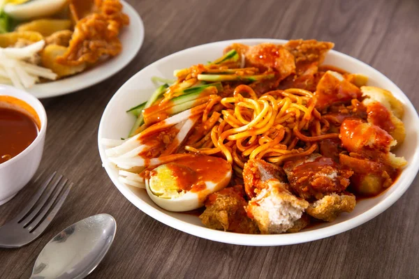 Mee Rojak Malaysia Indian Food Noodle Peanut Sauce One Very — Stock Photo, Image