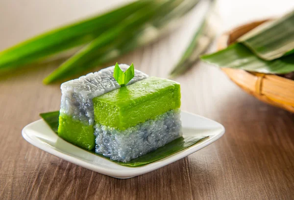 Kuih Seri Muka Tradiční Malajský Sladký Dort Nyonya Také Znám Stock Fotografie