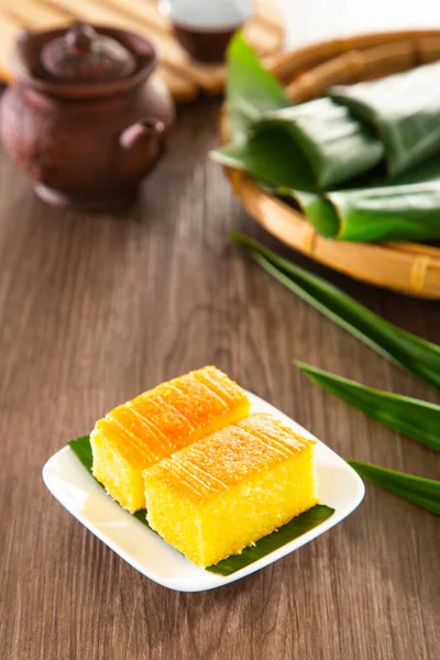 Kuih Bingka Ubi Tradiční Malajský Sladký Dort Nyonya — Stock fotografie