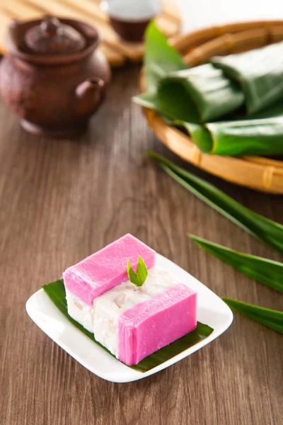 Kuih Talam Hecho Hoja Pandan Coco Malasia Snacks Tradicionales Cultura — Foto de Stock