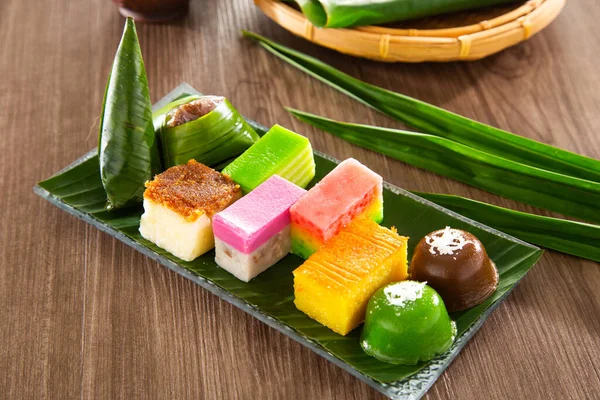 Maleisië Populair Assortiment Zoet Dessert Gewoon Bekend Als Kuih — Stockfoto