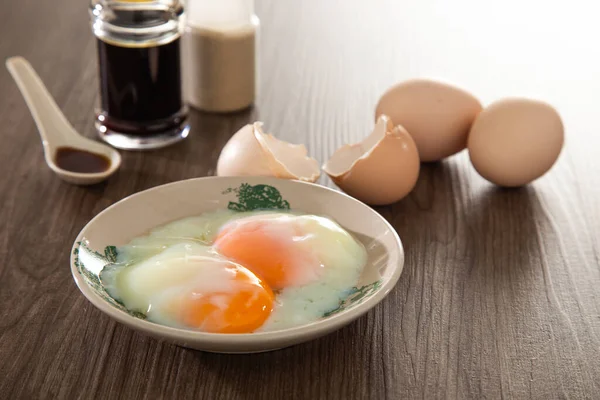 Desayuno Oriental Común Malasia Que Consta Café Nasi Lemak Pan — Foto de Stock