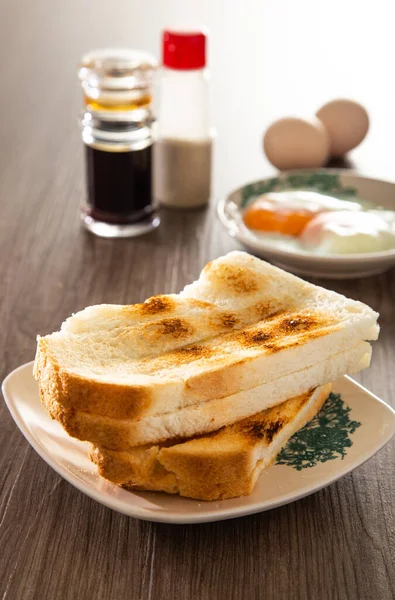 Společná Orientální Snídaně Malajsii Skládá Kávy Nasi Lemak Toast Chléb Stock Obrázky