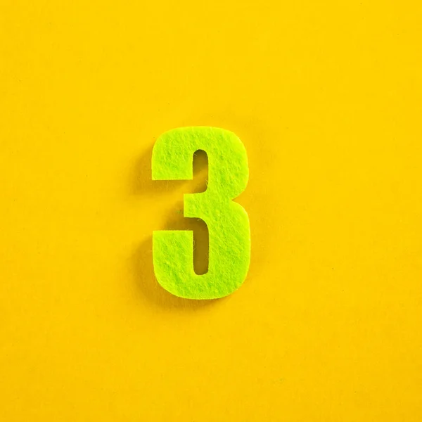 Numero Colorato Sfondo Giallo — Foto Stock