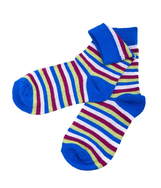 Multicolor child's striped socks — Stock Photo, Image