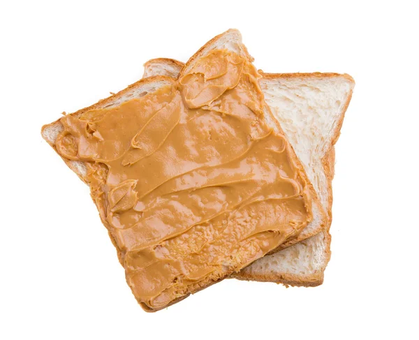 Sándwich de mantequilla de maní y pan — Foto de Stock