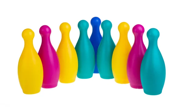 Colorful plastic skittles — Stock Photo, Image