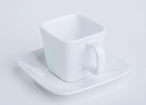 Vazio copo de chá branco — Fotografia de Stock