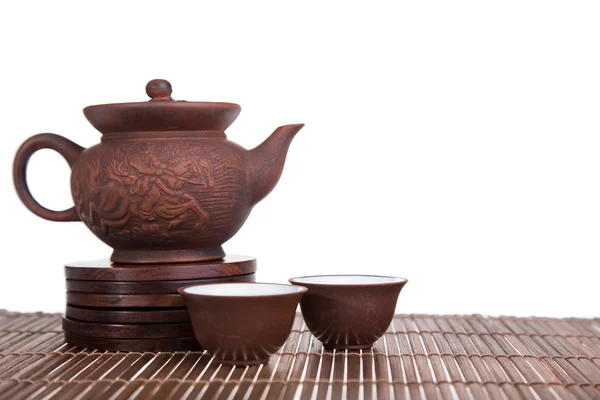 Çin çaydanlık ve teacups — Stok fotoğraf
