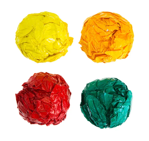 Skrynkliga färg papper boll — Stockfoto