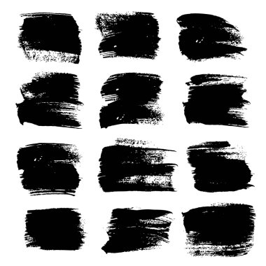 Beyaz bir arka plan üzerinde izole büyük siyah konturlar seti