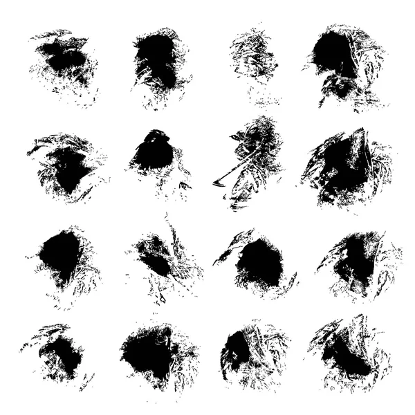Abstract black textured ink smears isolated on a white backgroun — Stock Vector