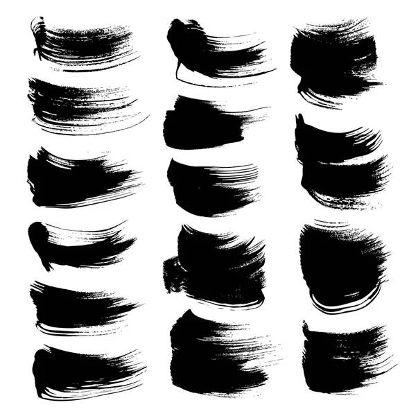 Abstract black strokes set isolated on a white background — Stock Vector