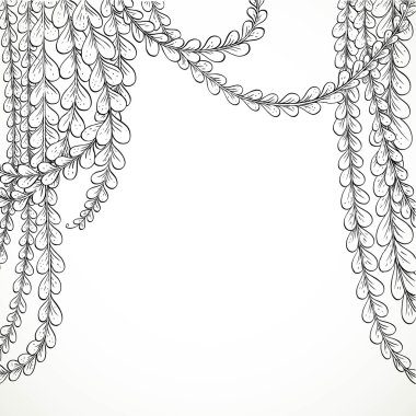 Liana siyah-beyaz grafik üzerinde WHI izole kitap boyama için