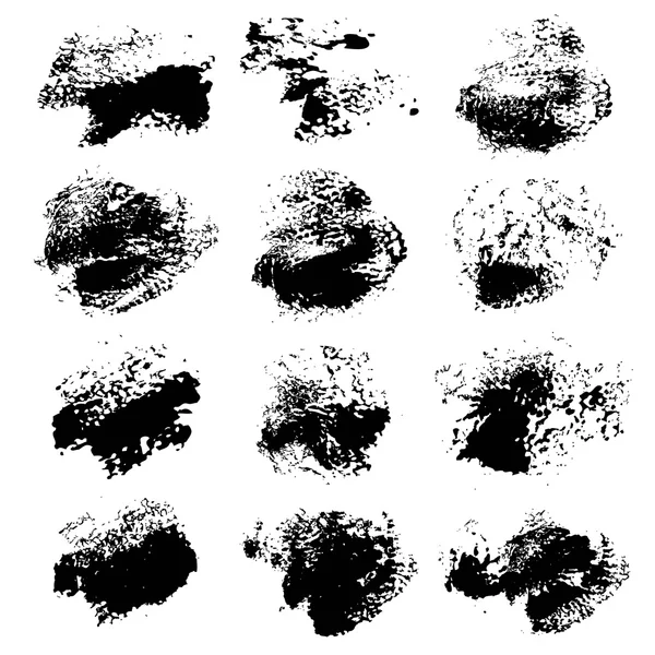 Black ink prints big set isolated on a white background — Stock Vector