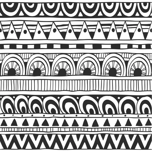 Adorno sin costuras de los semicírculos y triángulos en la etnia — Archivo Imágenes Vectoriales