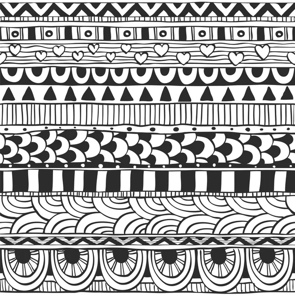 Adorno sin costuras de elementos geométricos garabatos en la etnia sty — Archivo Imágenes Vectoriales