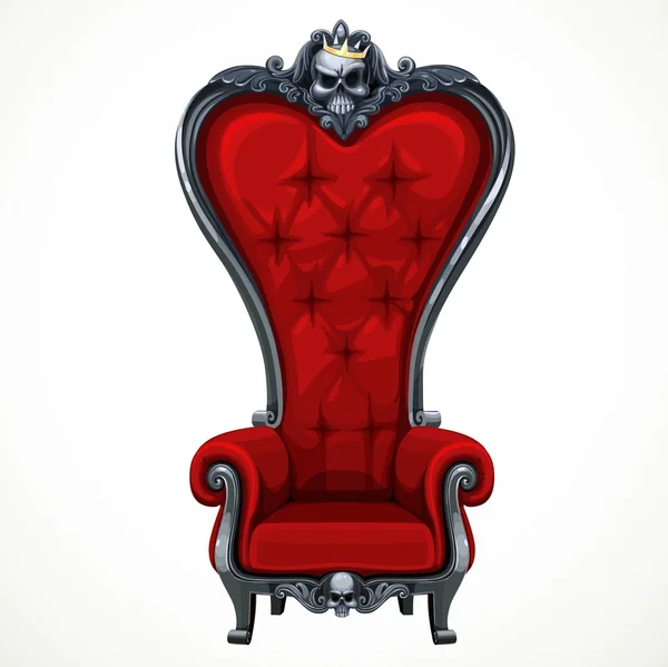 A piros és a magas támlájú barokk elszigetelt kárpitozott fotel — Stock Vector