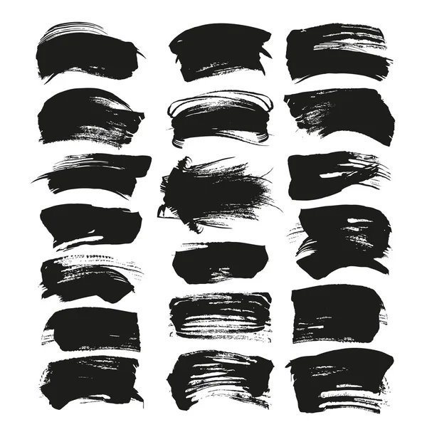 Coups de pinceau vectoriel noir abstrait isolés sur un backgrou blanc — Image vectorielle