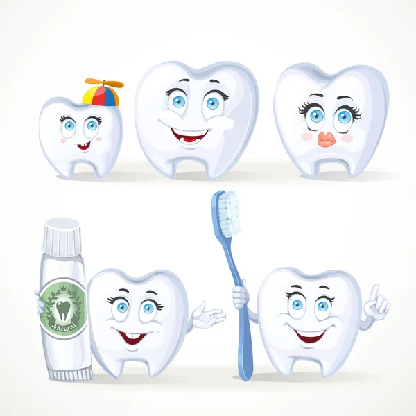 Dental family, ojciec, matka, dziecko, zabawne zębów, zęby z — Wektor stockowy