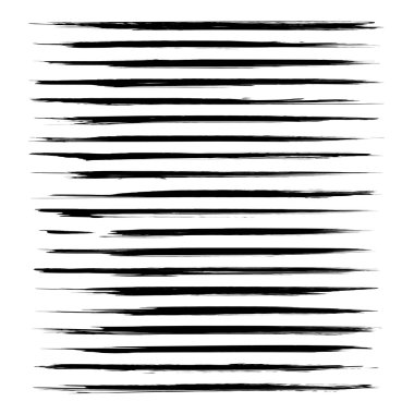 Uzun doku vuruş kalın siyah guaj boya büyük kümesi soyut 