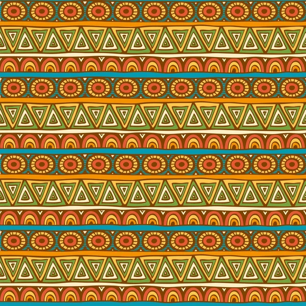 Ornamento de cor vermelho, laranja e verde sem costura da geométrica ele — Vetor de Stock