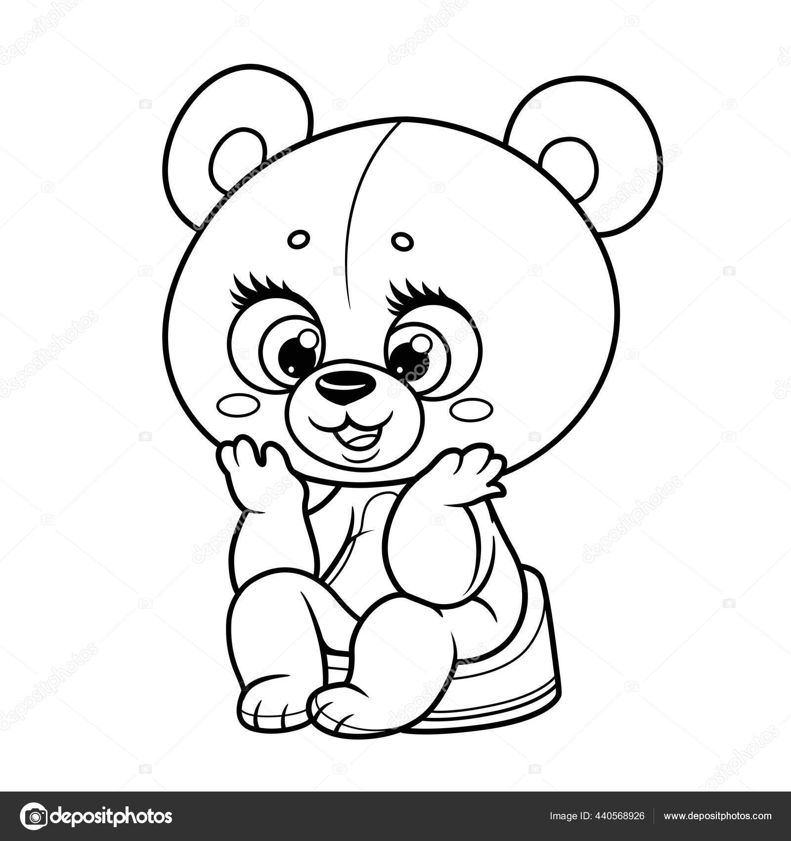 Desenhos para colorir de desenho de um urso fofo para colorir online  