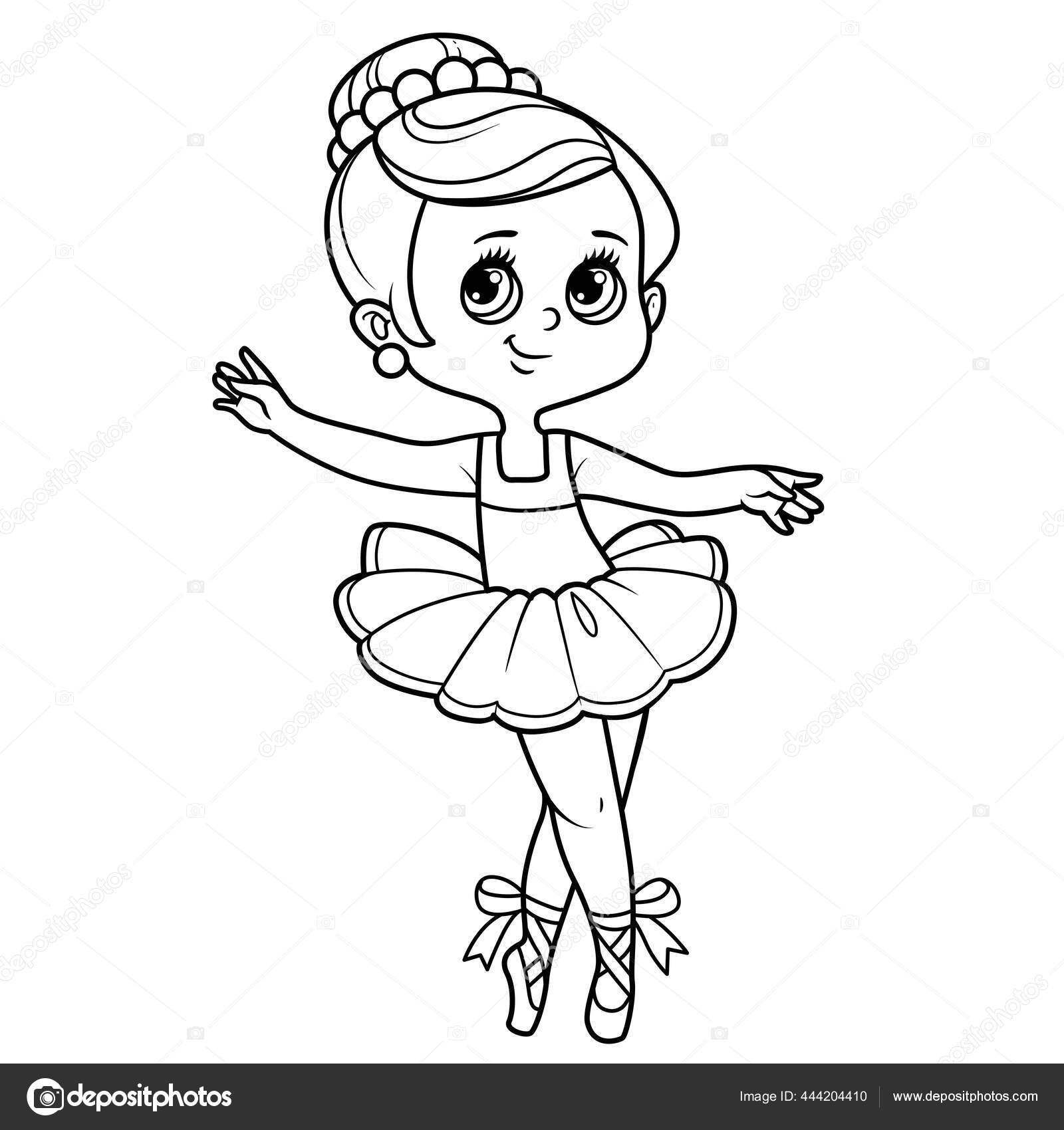 Beautiful Cartoon Little Ballerina Girl Dancing Tutu Outlined Coloring Isolated Stock Vector Image by ©yadviga #444204410 Beautiful Cartoon Little Ballerina Girl Dancing Tutu Outlined Coloring Isolated Stock Vector Image by ©yadviga #444204410