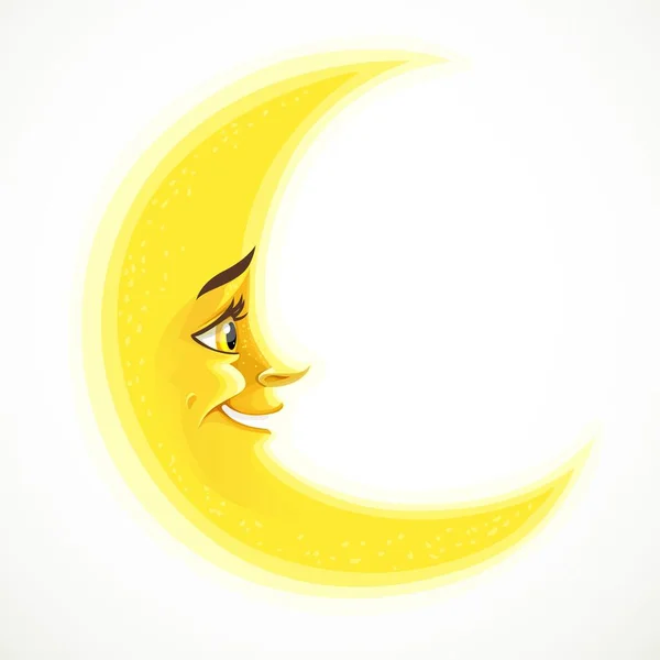 Mignon Croissant Lune Dessin Animé Isolé Sur Fond Blanc — Image vectorielle