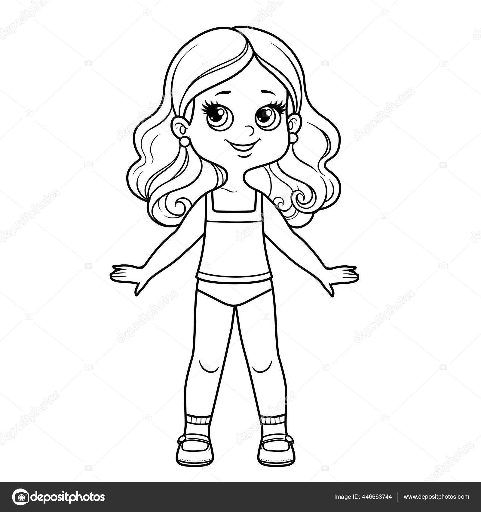 Desenhos para colorir, desenhar e pintar : Roupa de menina para