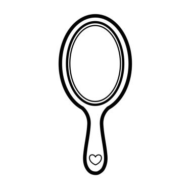 Beyaz arkaplandaki renklendirme için el aynası çizgisi