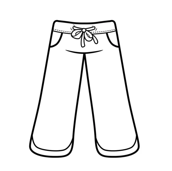 Spodnie Sportowe Kontur Kolorowania Białym Tle — Wektor stockowy