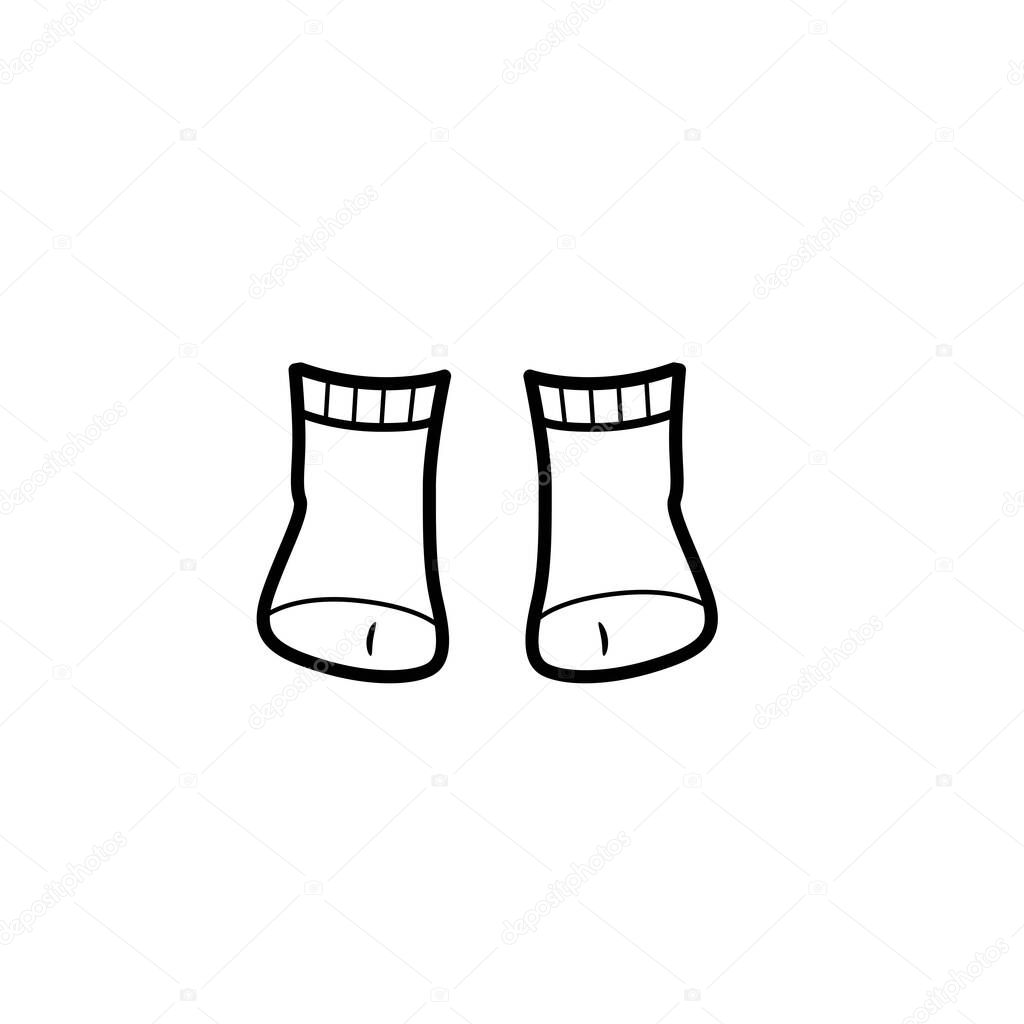 Socks outline for coloring on a white background