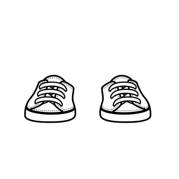 Sports Sneakers Boy Outline Coloring White Background — Stock Vector