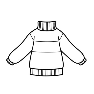 Beyaz bir arkaplanı boyamak için erkek ana hatları için sıcak örülmüş süveter.