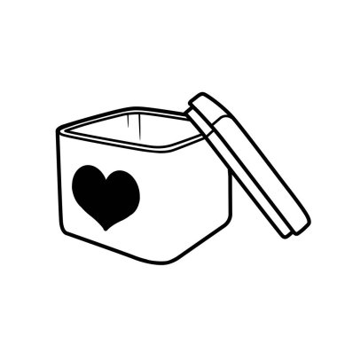 Beyaz arkaplandaki renkler için kalp desenli teneke kutu