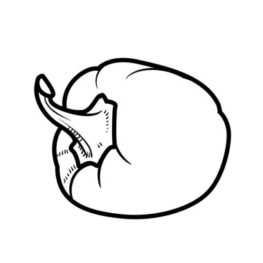 Beyaz arkaplanda profil doğrusal olarak tatlı dolma biber.