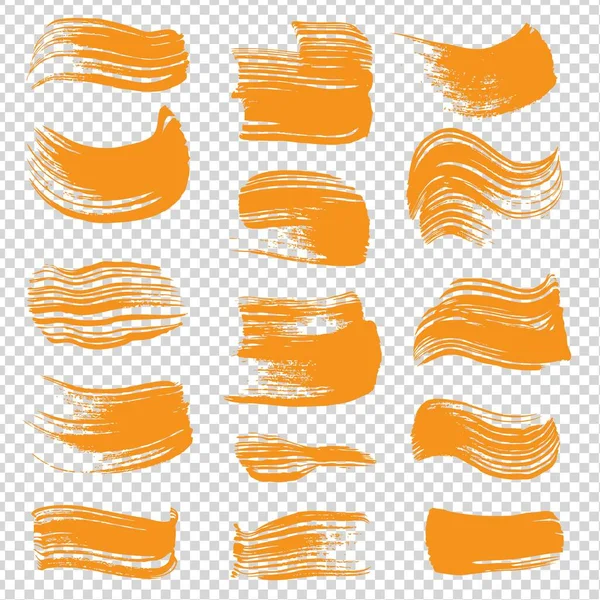 Oranje Gladde Korte Abstracte Dikke Borstel Textuur Beroertes Imitatie Transparante — Stockvector