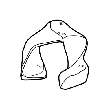 Kum taşı boyama kitabından dekoratif kemer beyaz arkaplanda izole edilmiş doğrusal çizim