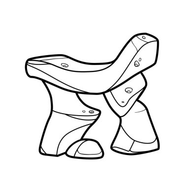 Kumtaşı boyama kitabından dekoratif kemer beyaz arkaplanda izole edilmiş doğrusal çizim