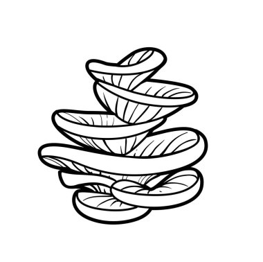 Beyaz arkaplanda izole edilmiş büyük deniz süngeri boyama kitabı doğrusal çizimi