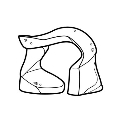 Beyaz arkaplanda izole edilmiş doğal kumtaşı kemeri boyama kitabı doğrusal çizimi