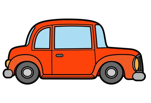 Coche Pasajeros Retro Dibujos Animados Esbozado Para Colorear Sobre Fondo — Vector de stock