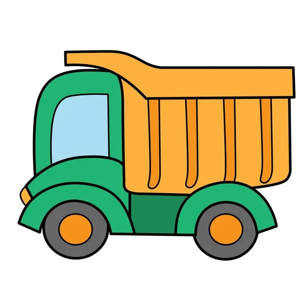 Libro Colorare Plastica Dump Truck Con Contorni Spessi Bambini Uno — Vettoriale Stock