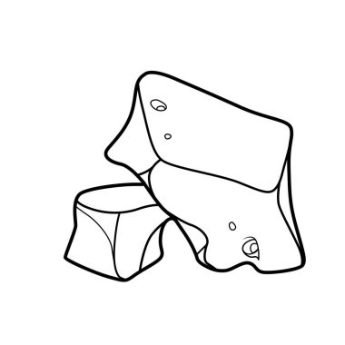 Beyaz arkaplanda izole edilmiş kumtaşı boyama kitabı doğrusal çizimi