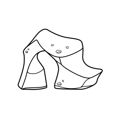 Beyaz arkaplanda izole edilmiş küçük kumtaşı yayı boyama kitabı doğrusal çizimi