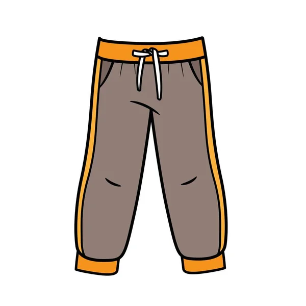 Sweatpants Cordon Serrage Pour Garçon Variation Couleur Pour Coloriage Isolé — Image vectorielle