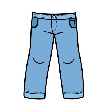 Beyaz arkaplandaki erkek renk varyasyonu için Denim pantolonu klasiği