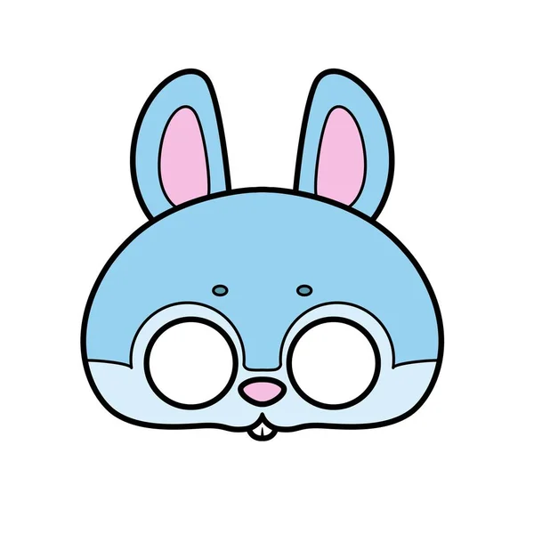 Bunny Mask Med Ögon Slitsar Kontur För Färgning Vit Bakgrund — Stock vektor